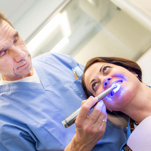Female patient at dentist getting treatment