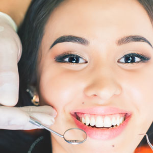 Beautiful asian woman smile with healthy teeth whitening