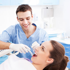 Patient examined at dentist office