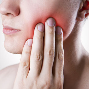 Man with a toothache